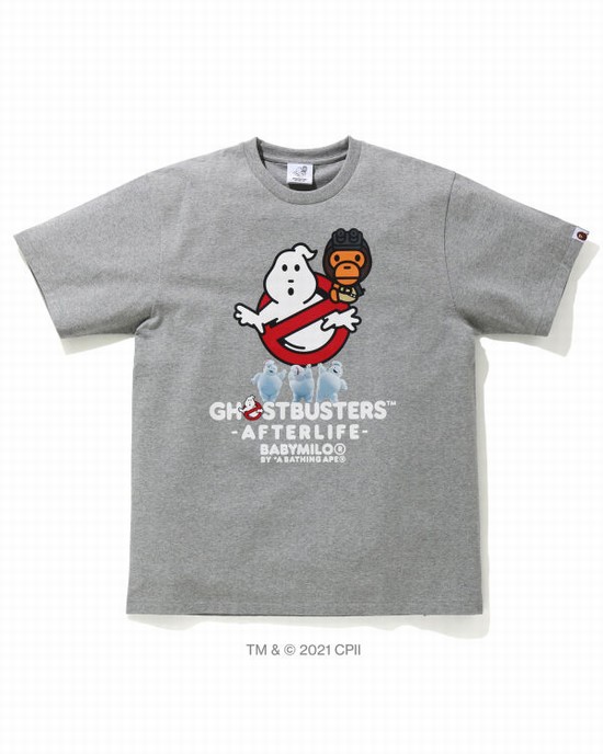 Pánské Tričko Bape X Ghostbusters Milo Šedé | 63952KQCJ
