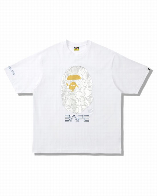 Pánské Tričko Bape X Hajime Sorayama Ape Head Bílé | 15942PELX