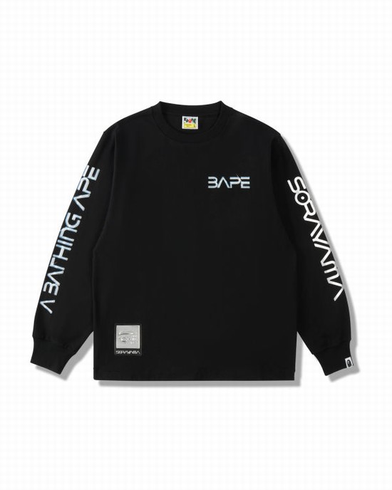 Pánské Tričko Bape X Hajime Sorayama L/S Černé | 07264VSED