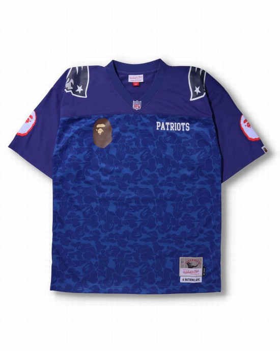 Pánské Tričko Bape X M&N NFL New England Patriots Legacy Jersey Blankyt | 25983EQRU