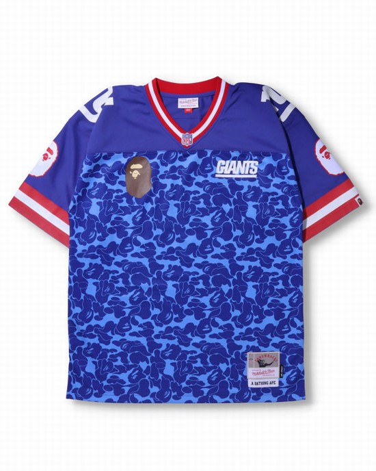 Pánské Tričko Bape X M&N NFL New York Giants Legacy Jersey Blankyt | 98461XETD