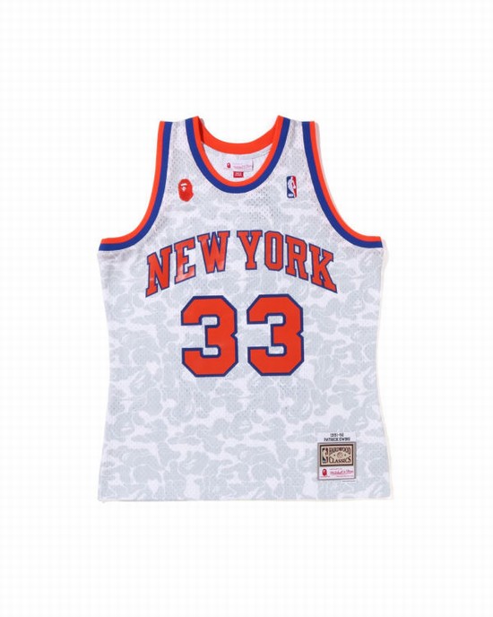 Pánské Tričko Bape X M&N New York Knicks Bílé | 96017VTOJ