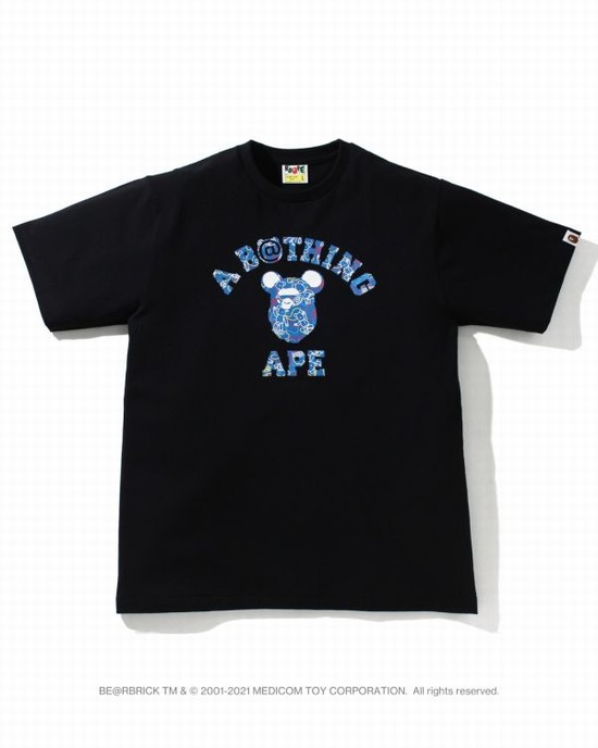 Pánské Tričko Bape X Medicom Toy Camo BE@R College Černé | 21354TFGA