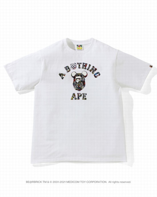 Pánské Tričko Bape X Medicom Toy Camo BE@R College Bílé | 52948KBEX