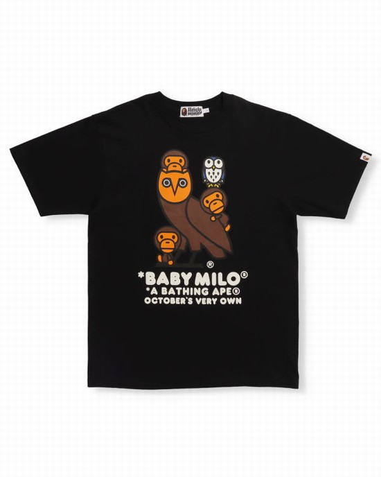 Pánské Tričko Bape X OVO Milo Černé | 52631SMHV
