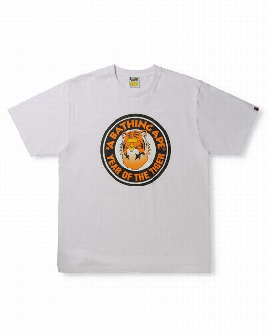 Pánské Tričko Bape Year Of The Tiger Bílé | 26398XDVB
