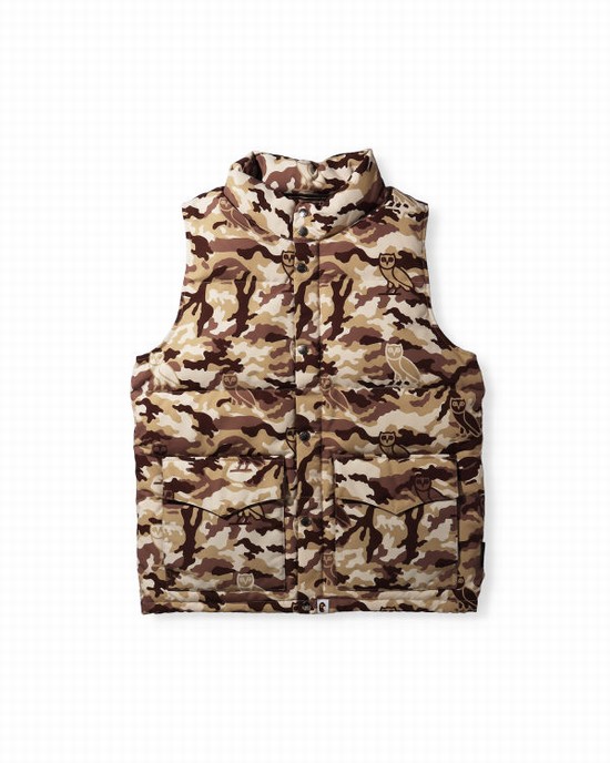 Pánské Vesty Bape X OVO Woodland Camo Béžový | 07316DHKN