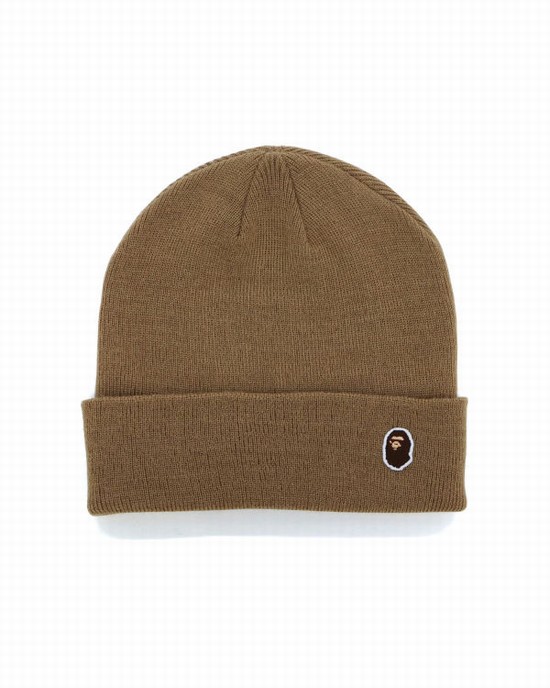 Pánské Čepice Bape Ape Head One Point Hnědé | 84572ERNZ