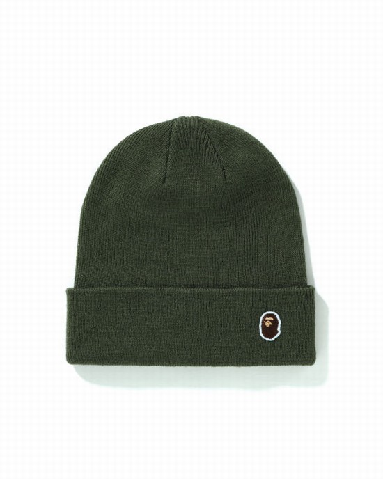 Pánské Čepice Bape Ape Head One Point Zelene | 87103RQJP