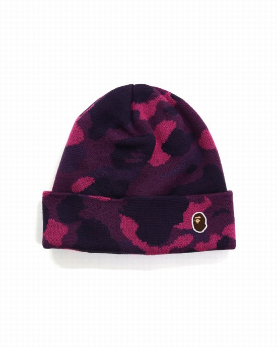 Pánské Čepice Bape Color Camo Tmavě Fialové | 94873WCZU