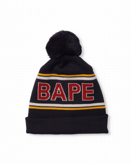 Pánské Čepice Bape Knit Tmavě Blankyt Blankyt | 76802ATJM