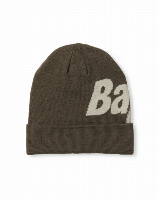 Pánské Čepice Bape Knit Tmavě Hnědožlutý | 86109OIKS