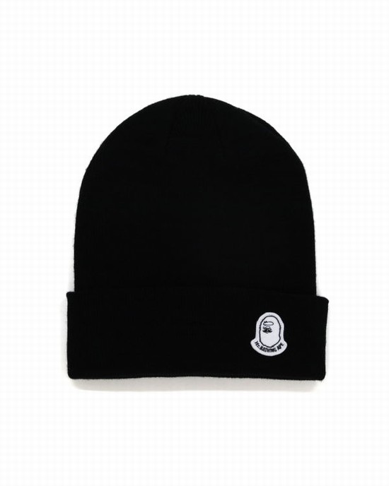 Pánské Čepice Bape Knit Černé | 04817EBUI