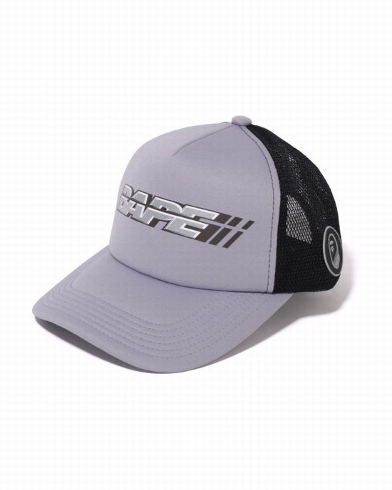Pánské Čepice Bape Racer Mesh Šedé | 39517KOSB