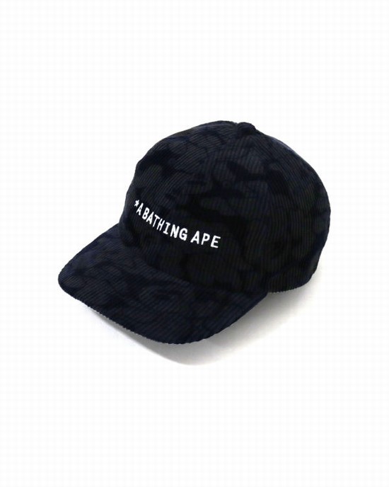 Pánské Čepice Bape Solid Camo Corduroy Panel Tmavě Blankyt Blankyt | 45162KWES