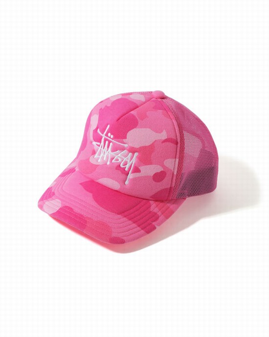 Pánské Čepice Bape X Stussy Trucker Růžové | 48091IJGA