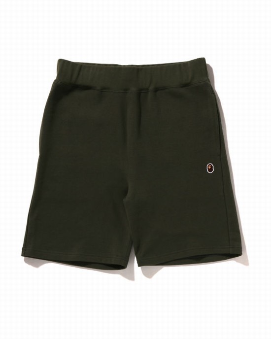 Pánské Šortky Bape Ape Head One Point Tmavě Zelene | 29358NLQW