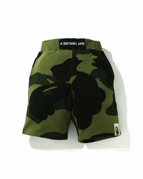 Pánské Šortky Bape Giant 1st Camo Široké Fit Zelene | 18370TRHB