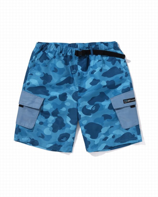 Pánské Šortky Bape Honeycomb Camo Cargo Světle Blankyt | 68194YUEJ