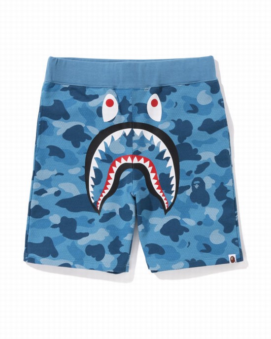 Pánské Šortky Bape Honeycomb Camo Shark Světle Blankyt | 78605XLPZ