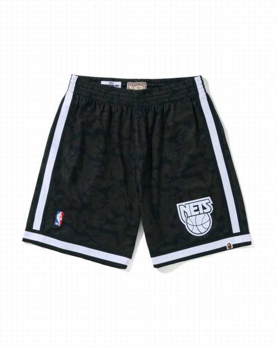Pánské Šortky Bape X M&N Brooklyn Nets Jersey Černé | 89452VBAU