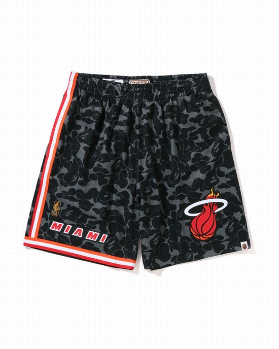 Pánské Šortky Bape X M&N Miami Heat Jersey Černé | 12956CPGH