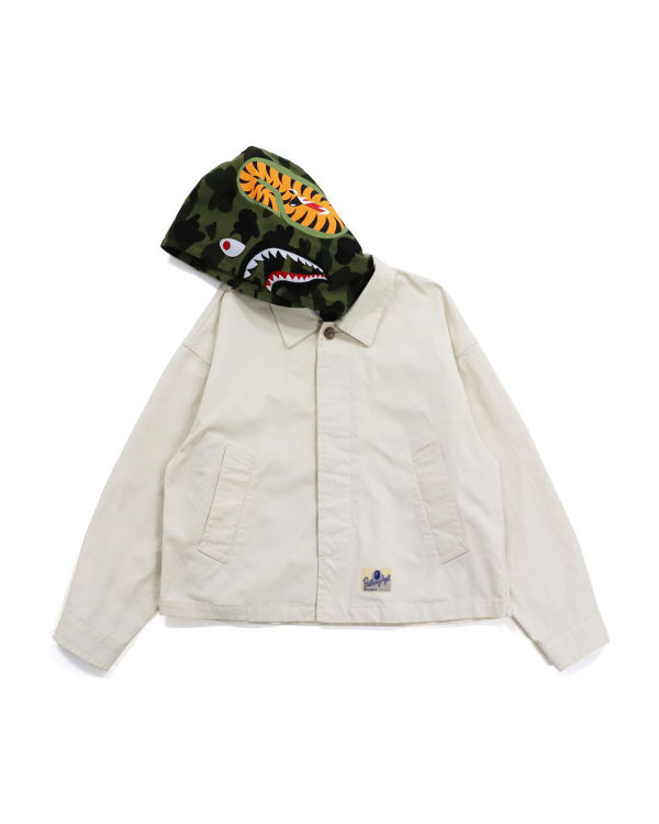 Dámské Bundy Bape 1st Camo Shark Hood Široké Bílé | 58469MIKH