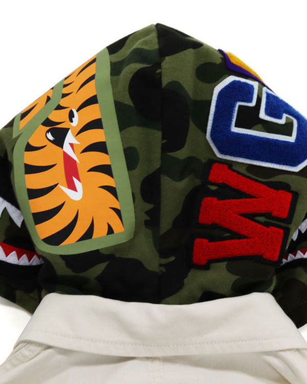 Dámské Bundy Bape 1st Camo Shark Hood Široké Bílé | 58469MIKH