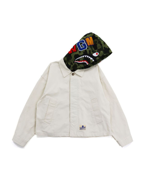 Dámské Bundy Bape 1st Camo Shark Hood Široké Bílé | 58469MIKH