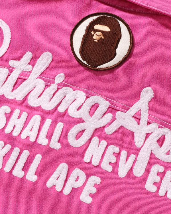 Dámské Bundy Bape Champion Oversized Color Twill Růžové | 93875EGUS
