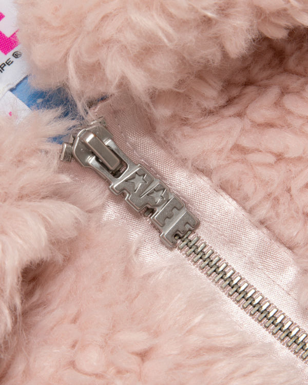 Dámské Bundy Bape Faux fur Růžové | 42315PRIY
