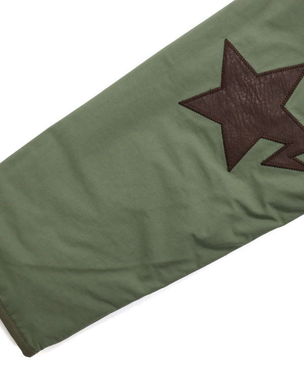 Dámské Bundy Bape STA Læder Patch No Collar Zelene | 27380ZCBJ