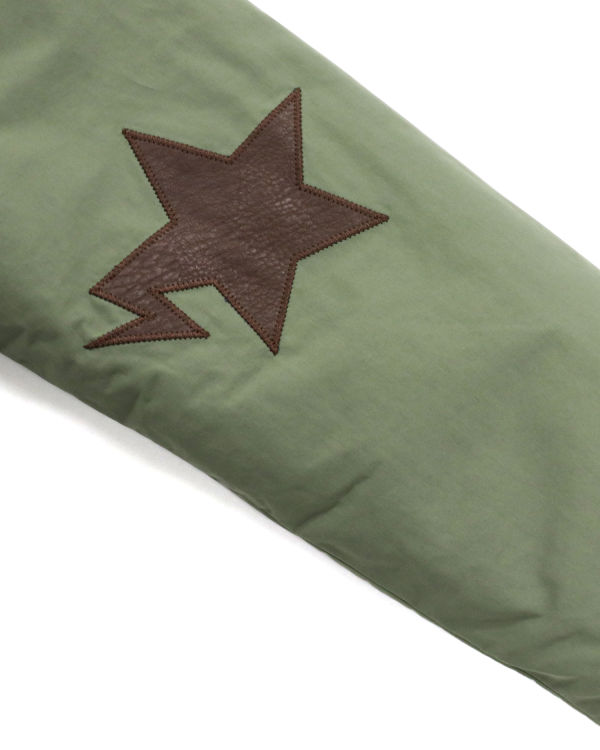 Dámské Bundy Bape STA Læder Patch No Collar Zelene | 27380ZCBJ