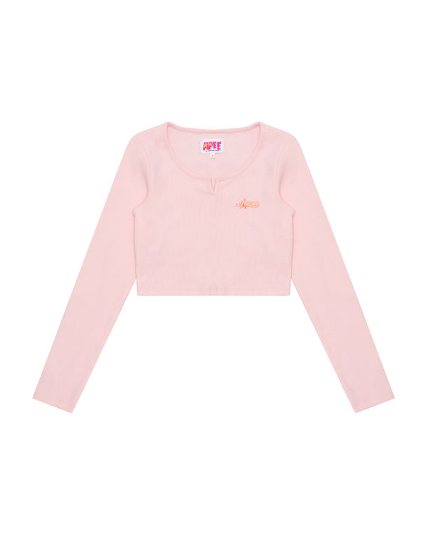 Dámské Halenka Bape Cropped slim cut Růžové | 16759KTXL