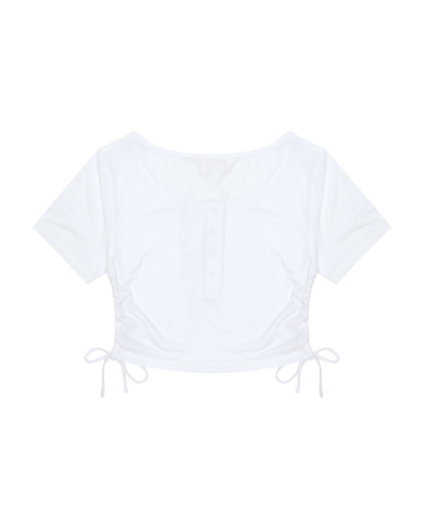 Dámské Halenka Bape Logo drawstring cropped Bílé | 64832YHVN