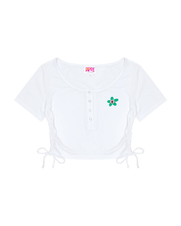 Dámské Halenka Bape Logo drawstring cropped Bílé | 64832YHVN
