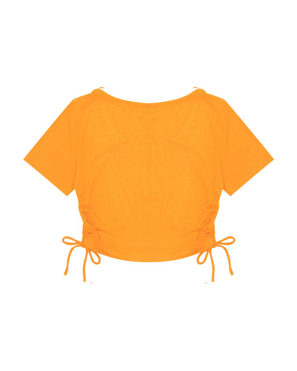 Dámské Halenka Bape Logo drawstring cropped Oranžové | 85179VEKQ