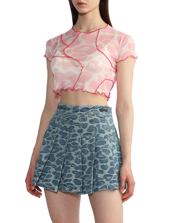 Dámské Halenka Bape Pattern mesh crop Růžové | 01934GXUL