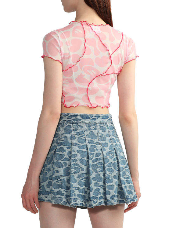 Dámské Halenka Bape Pattern mesh crop Růžové | 01934GXUL