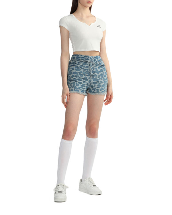Dámské Halenka Bape V-neck crop Bílé | 89635SDBA