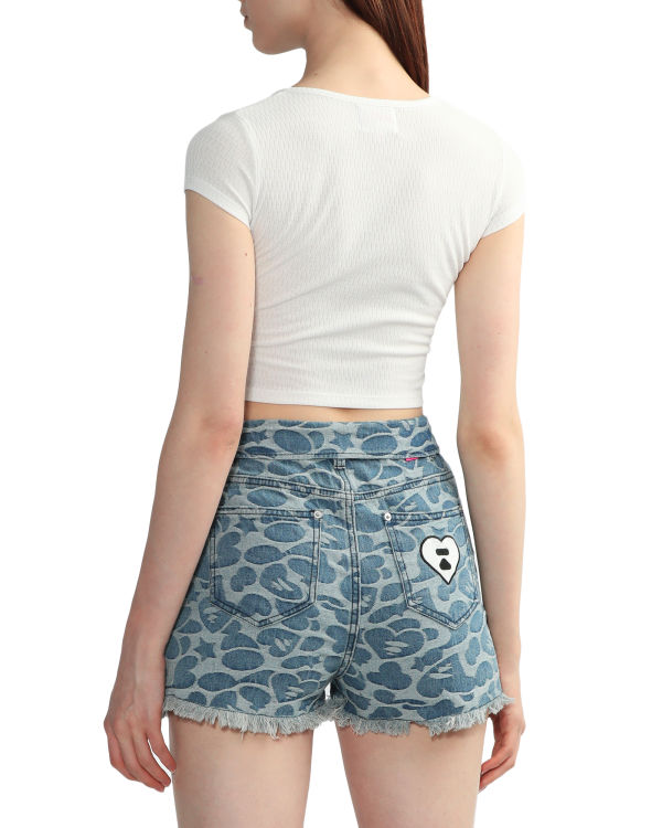 Dámské Halenka Bape V-neck crop Bílé | 89635SDBA