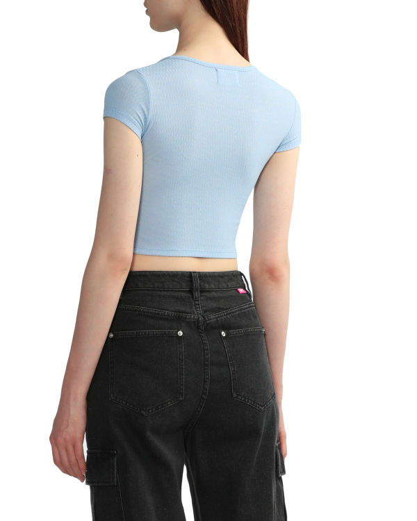 Dámské Halenka Bape V-neck crop Světle Blankyt | 79268UWXE