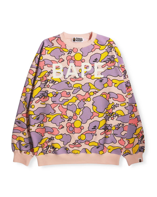 Dámské Mikiny Bape STA Camo Oversized Crewneck Růžové | 47526VCKH