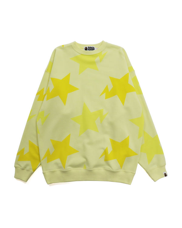 Dámské Mikiny Bape STA Pattern Oversized Crewneck Žluté | 08453ZNBW