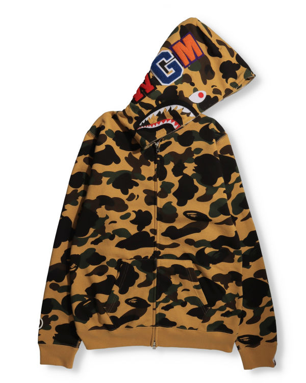 Dámské Mikiny S Kapucí Bape 1st Camo Shark Full Zip Hnědožlutý | 16942TPDL
