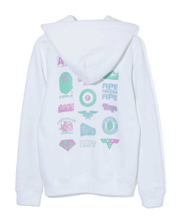 Dámské Mikiny S Kapucí Bape Colours multi logo zip Bílé | 28709YNUB