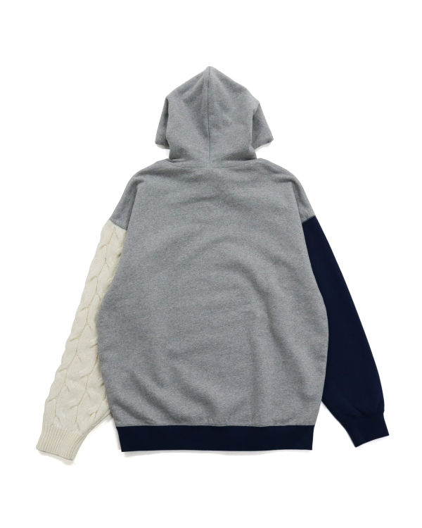 Dámské Mikiny S Kapucí Bape Docking Cable Sleeve Oversized Pullover Šedé | 87469FNPJ