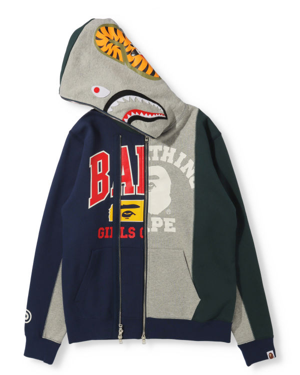 Dámské Mikiny S Kapucí Bape Docking Shark Full Zip Šedé | 79581GWPY