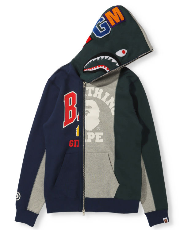 Dámské Mikiny S Kapucí Bape Docking Shark Full Zip Šedé | 79581GWPY