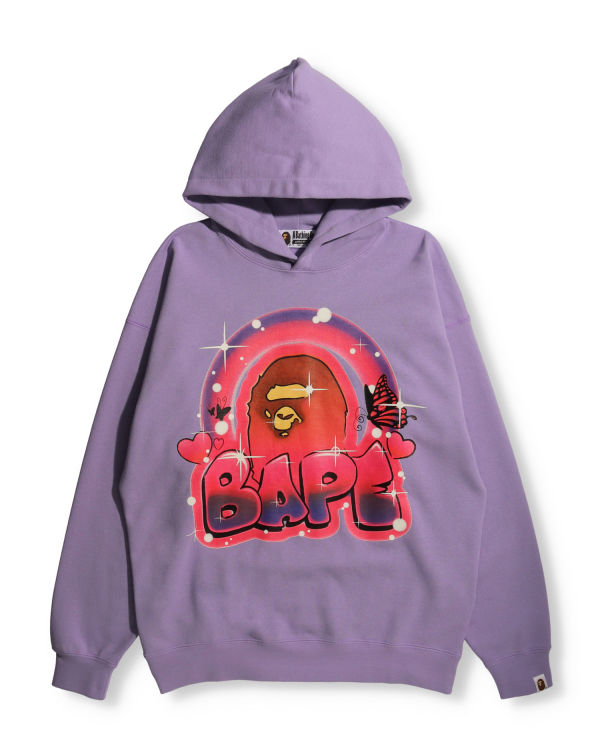 Dámské Mikiny S Kapucí Bape Graffiti Oversized Pullover Fialové | 17946ZWDP